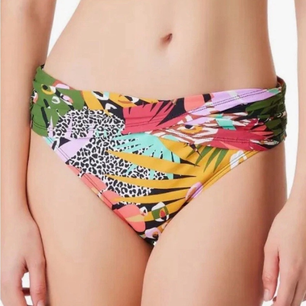 NWT,Bleu by Rod Beattie,Tropical Print Suit Bottom,Mid-Rise,Cross Pleat,Size 10